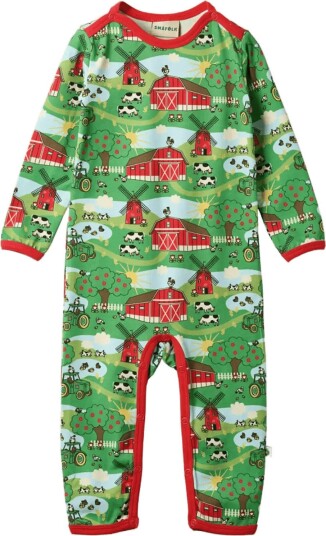 Småfolk | Elstar Long-Sleeved Baby Suit With Farm | 80