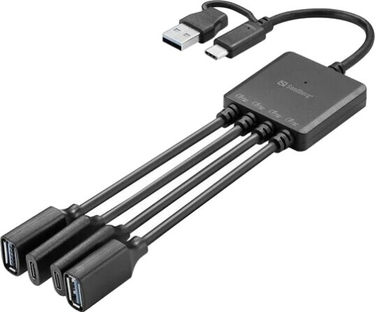 Sandberg USB C/A Splitter 4 Port svart 136 81