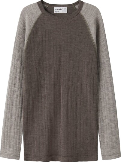 Name It Nkmwang Wool Needle Ls Top Solid Brown 122 128 Name It Nkmwang Wool Needle Ls Top Solid Brown 122 128
