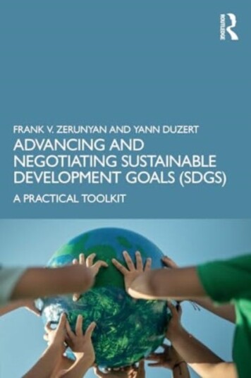 Advancing and Negotiating Sustainable Development Goals (SDGs)  A Practical Toolkit