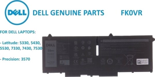 Dell Batteri Til Bærbar Pc Litiumion DR02P