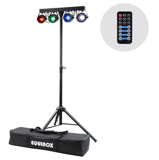 Equinox Microbar Cob System Lyspakke 4 X 20w Rgb Led. Stativ Og Bag Inkludert