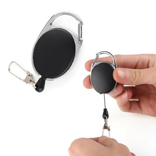 INF Nøkkelring med jojo funksjon og uttrekkbar streng 72 cm 2 pack
