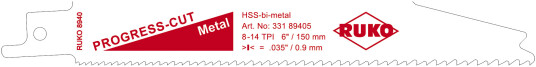 Bajonettsagblad m/metall 150mm-14TPI pk/5