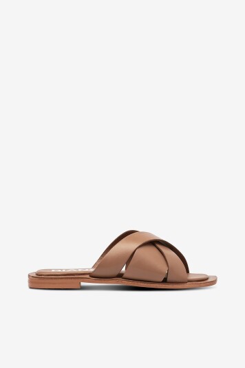 Bianco Sandaler biaJudy Slide Smooth Leather Brun