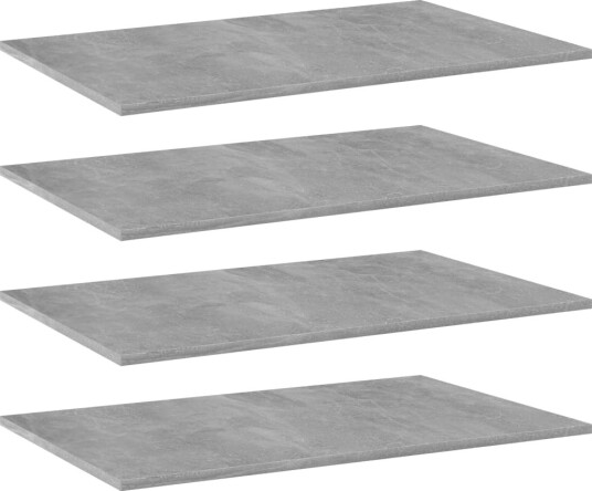 vidaXL Hylleplater 4 stk betonggrå 80x50x1,5 cm konstruert tre