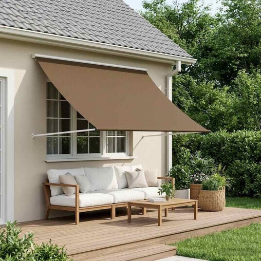 vidaXL Markise Gråbrun 350 x 150 cm 180 g / m² Polyester med PU-belegg