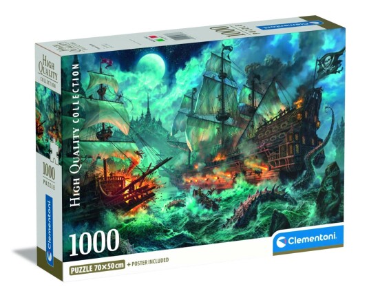Clementoni Puslespill 1000 HQC Pirates Battle Clementoni