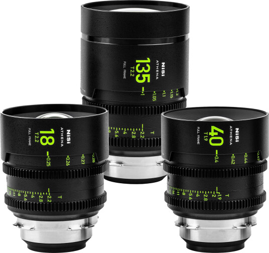 NiSi Athena Cine Lens Set Prime PL-Mount 18/40/135mm T2.2/1.9 + Hardcase