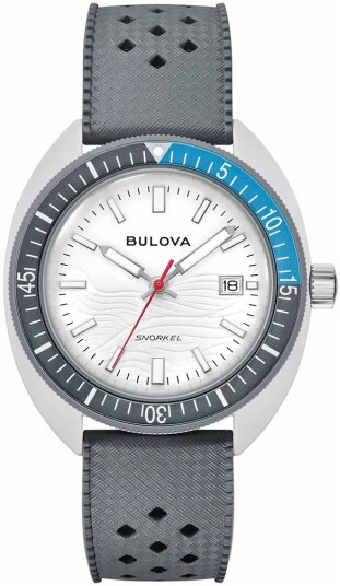 Bulova Herreklokke 98B449 Snorkel Hvit/Gummi Ø41 mm Bulova Herreklokke 98B449 Snorkel Hvit/Gummi Ø41 mm