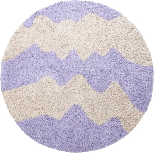 Rundt teppe Amira Natural Cotton Shaggy lilla/beige Størrelse: Ø 200 cm Rundt teppe Amira Natural Cotton Shaggy lilla/beige Størrelse: Ø 200 cm