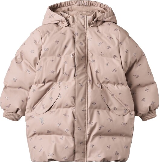 Wheat Vinterjakke   PU Puffer   Coast   Dry Rose Blomster   Wheat   7 år (122)   Vinterjakke Beige Rosa