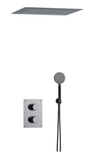 Tapwell Arm7268 Takduj Innbygging - Innebygd Firkantet Black Chrome / 400x400mm