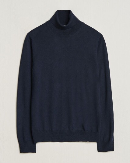 Gran Sasso Merino Fashion Fit Rollneck Navy
