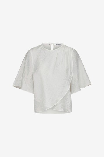 co’couture Bluse Connycc Drape SS Blouse Hvit co’couture Bluse Connycc Drape SS Blouse Hvit