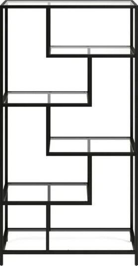 Sorena Bokhylle 90x172 cm - Svart og transparent
