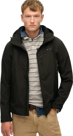 Superdry Hooded Soft Shell Trekker Jkt - Black - S Superdry Hooded Soft Shell Trekker Jkt - Black - S