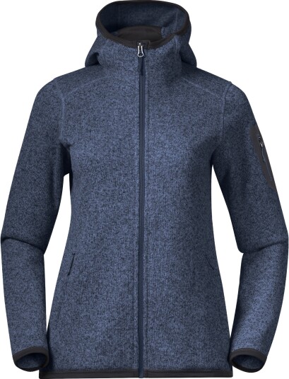 Bergans Women's Kamphaug Knitted Hoodie Bl? S Woman