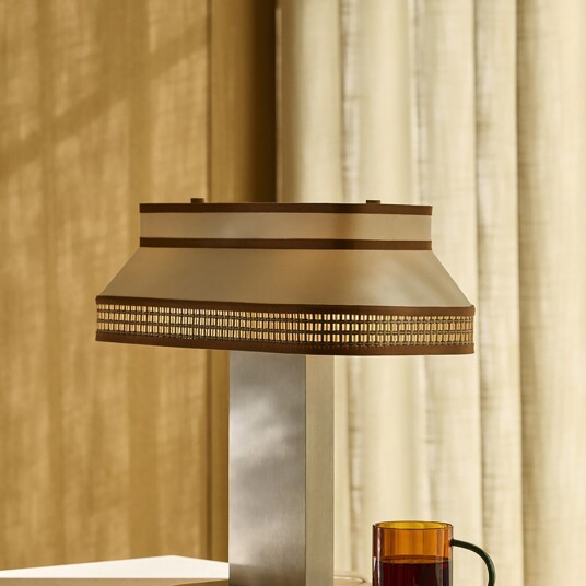 Bordlampe MARKET SET Square Beige Stue Stoff / Tekstil Design 22 41 Beige