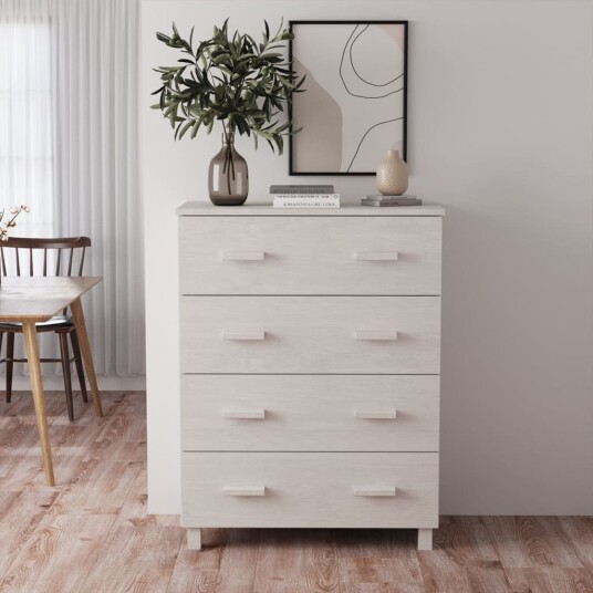 vidaXL Skjenk hvit 79x40x103,5 cm heltre furu