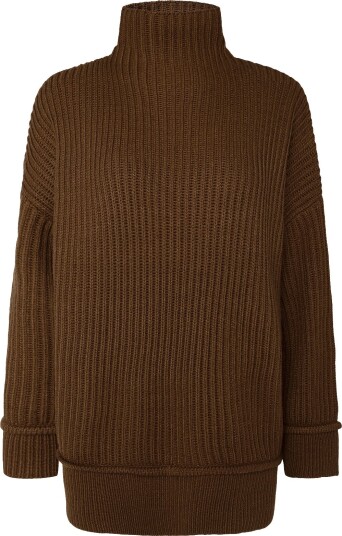 Topshop Tsrosa Ls High Neck Jumper Knt Brown XS