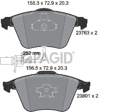 PAGID T1223N Bremseklosser