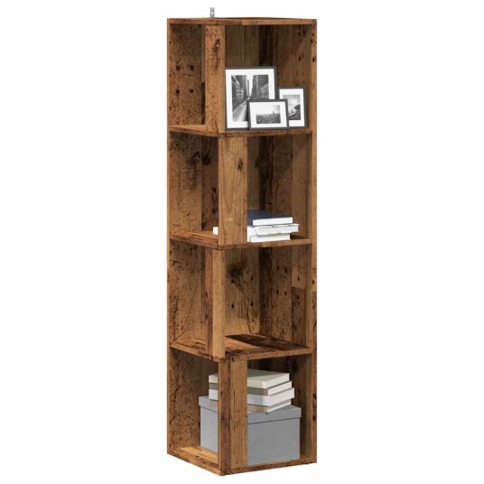 Hjørneskap gammelt tre 33x33x132 cm konstruert tre 8721158440716