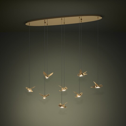 Paratebueno hengelampe messing med 8 lyskilder   EGLO Stars of Light   Spisestue   Design   Metall   Med flere lyskilder