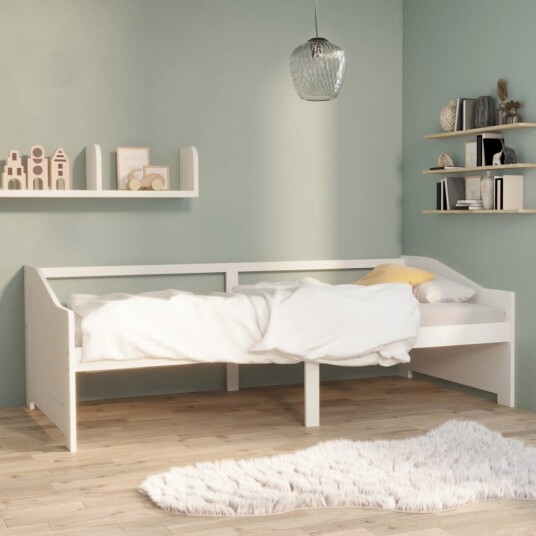 vidaXL Sengeramme 3 seter heltre furu 90x200 cm hvit