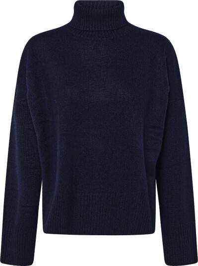Davida Cashmere Chunky Roll Neck Sweater - NAVY - S