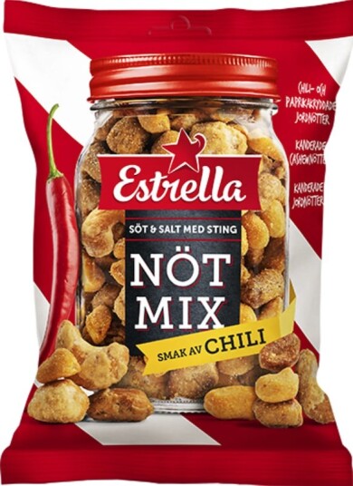 Estrella Nötmix Smak av Chili 175g Estrella Nötmix Smak av Chili 175g