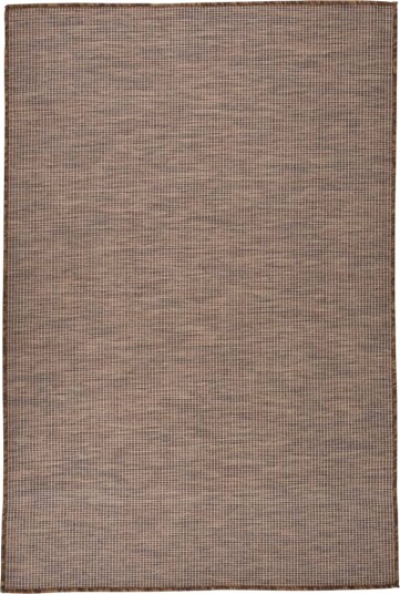 vidaXL Utendørs flatvevd teppe 120x170 cm brun