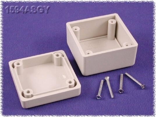 Hammond Electronics 1594ASGY 56 × 56 × 40 mm ABS Grå Kabinett
