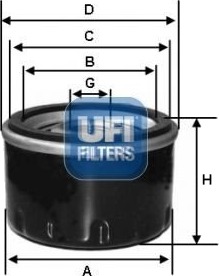 Oljefilter UFI 23.594.00 Oljefilter UFI 23.594.00