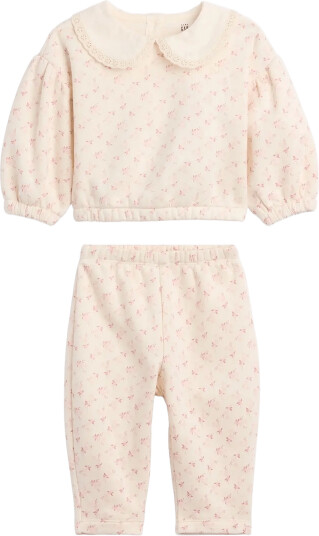GAP Baby Vintagesoft Lace Collar Sweat Set Cream 74/80 GAP Baby Vintagesoft Lace Collar Sweat Set Cream 74/80