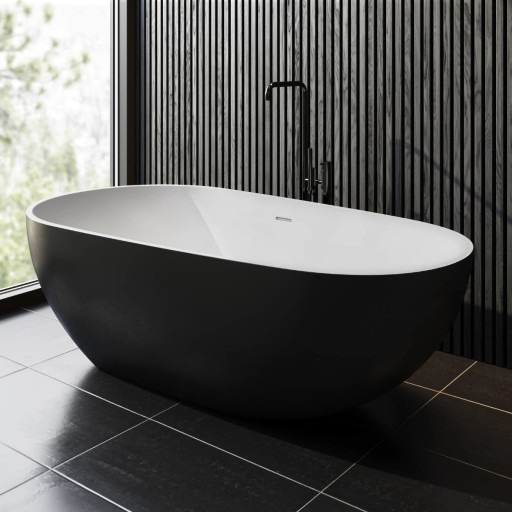 Copenhagen Bath Frittstående Badekar Helsinki Sort/Hvit Matt 169x88 cm Copenhagen Bath Frittstående Badekar Helsinki Sort/Hvit Matt 169x88 cm