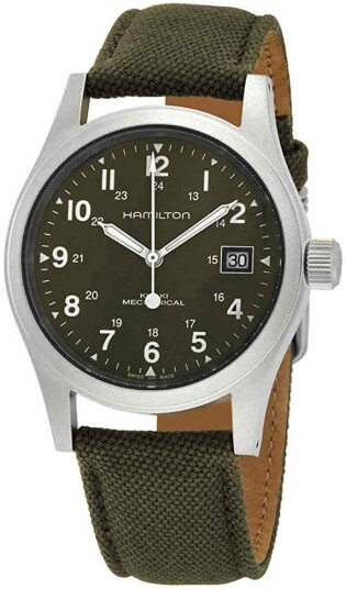 Hamilton Herreklokke H69439363 Khaki Field Grønn/Lær Ø38 mm Hamilton Herreklokke H69439363 Khaki Field Grønn/Lær Ø38 mm