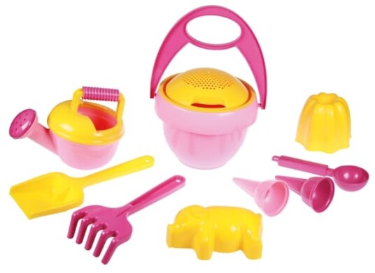 Lena Happy Sand Girls I 10 pcs Sandlekesett 1 år Rosa Gult Lena Happy Sand Girls I 10 pcs Sandlekesett 1 år Rosa Gult