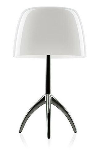 Foscarini Lumiere Bordlampe Piccola Hvit Sortforkromet med Dimmer Foscarini Lumiere Bordlampe Piccola Hvit Sortforkromet med Dimmer