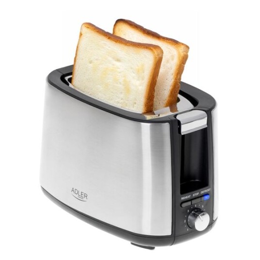Adler 2-skivers Brødrister i Rustfritt Stål med 900 W Rotasjon Sølv AD 3214 Adler 2-skivers Brødrister i Rustfritt Stål med 900 W Rotasjon Sølv AD 3214