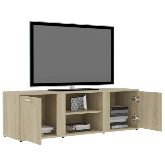 vidaXL TV-benk sonoma eik 120x34x37 cm sponplate