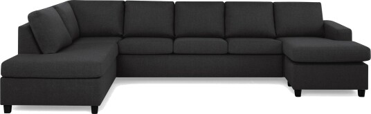 Crazy 5 seters Venstrevendt U formet X Large Sofa med Divan og Sjeselong i Stoff   Antrasitt