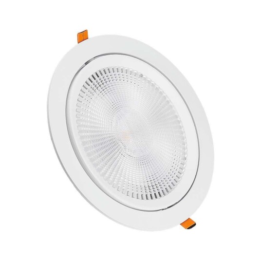 V-Tac 30W LED spotlight Hull: Ø19,5 cm Mål: Ø22,5 3,8 høy Samsung chip 230V Dimbar : Ikke Kulør Varm