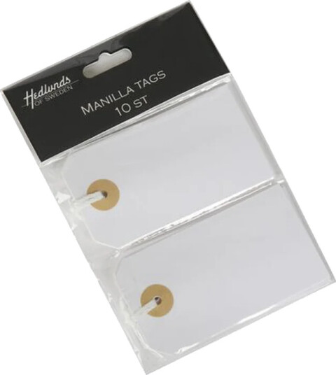 Etikett Manilla Tags hvit 9x5cm 10 pk