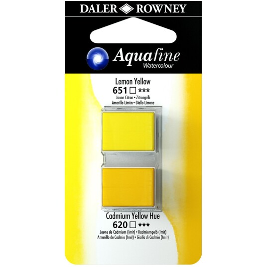 Aquafine Aquarelle Half pan Duo Lemon Yellow/Cad Yellow Hue