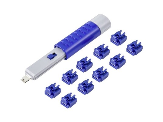 Renkforce Rf-4695234 Rj45 Lan-Port Sæt Med 10 Stk. Sølvblå Inkl. 1 Nøgle Renkforce Rf-4695234 Rj45 Lan-Port Sæt Med 10 Stk. Sølvblå Inkl. 1 Nøgle