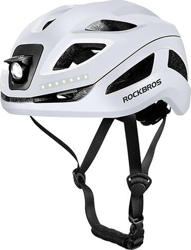 Rockbros ZK-077 Bicycle Helmet with Integrated Multi-Directional Lighting 57-61 cm - White