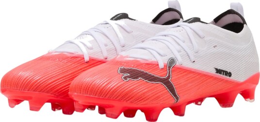 PUMA Ultra Nitro 7 Ultimate FG/AG Fotballsko Barn Hvit/Rød 34