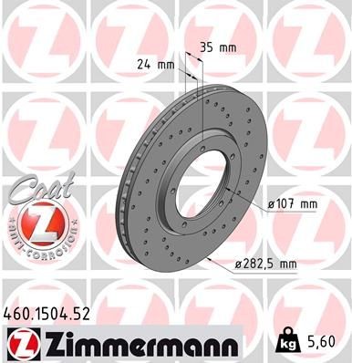 Bremseskive ZIMMERMANN 460.1504.52