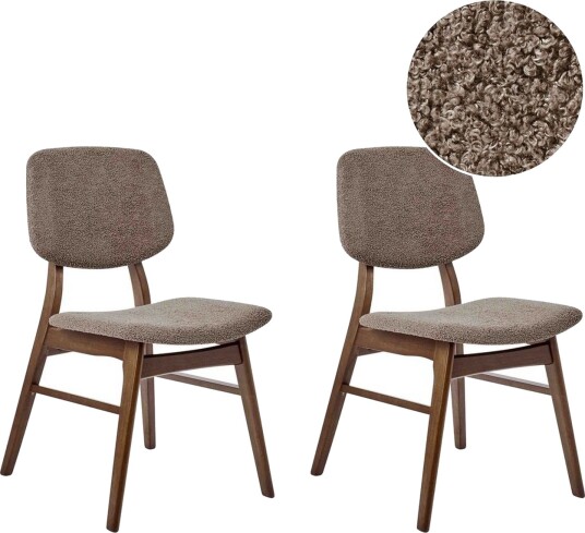 Matsalsstol Beliani Ella set om 2 Ljus Trä-Beige NO_BRAND Taupe VALUE_MISSING_18305 -